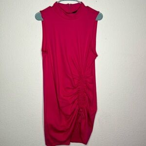 Halogen Pink Sleeveless Midi/Mini Ruched Dress NWT
